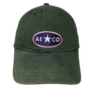 AE CO Slideback Baseball Cap Green One Size Adjustable 6 Panel AE Performance
